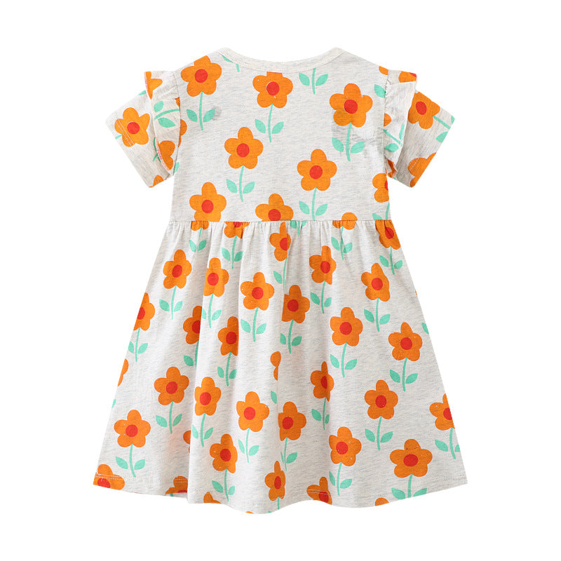 Girls summer dress with floral patterns Mune Fashion