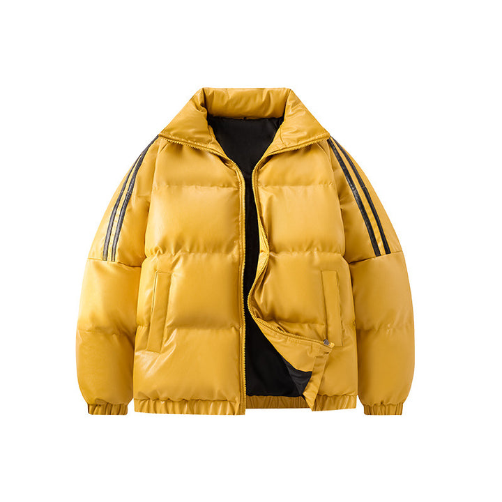 Men's Padded Quilted Jacket in Oversize Sports Look with Contrast Stripes on the Sleeves Drune