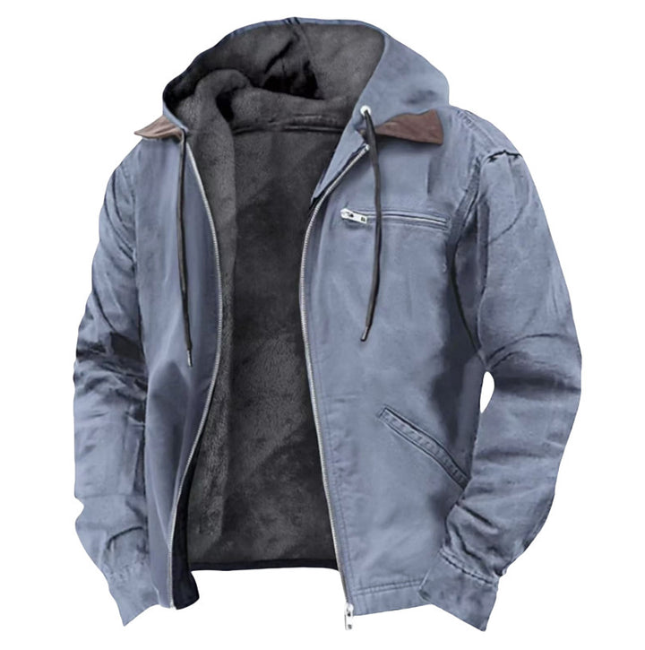 Men's padded hoodie jacket with teddy lining and durable canvas outer layer Mune Fashion