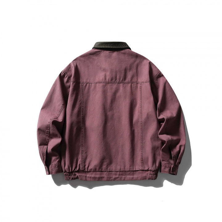 Unisex Boxy Overshirt Jacket made of Cotton Canvas with Corduroy Collar, Snap Button Placket and Elastic Hem Mune Fashion