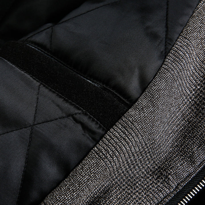 Men's Boxy Bomber Jacket with Teddy Collar, Lined Pockets and Elastic Hem Mune Fashion