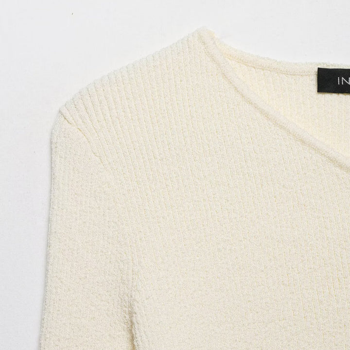 Women Asymmetrical Cardigan with Diagonal Button Closure Mune Fashion