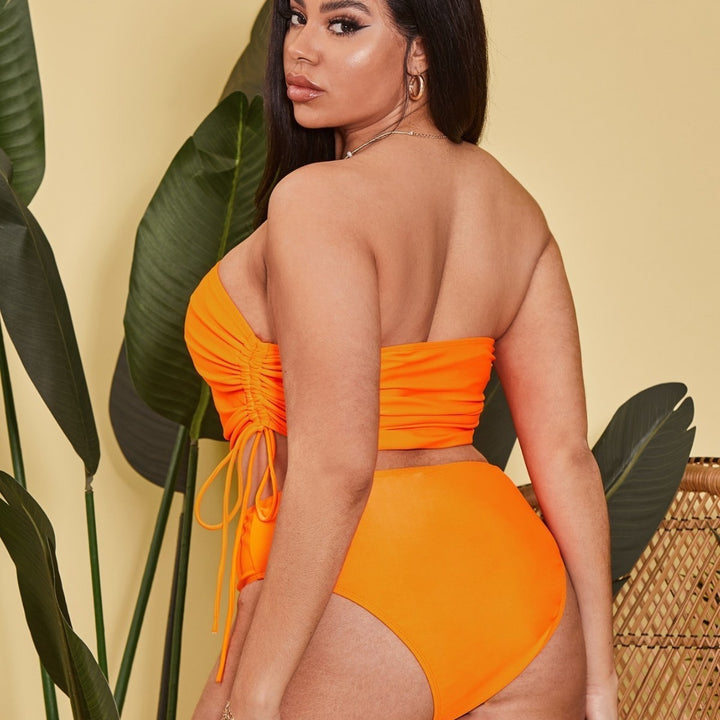Women Tankini set with adjustable wrap top and high-cut shorts Mune Fashion