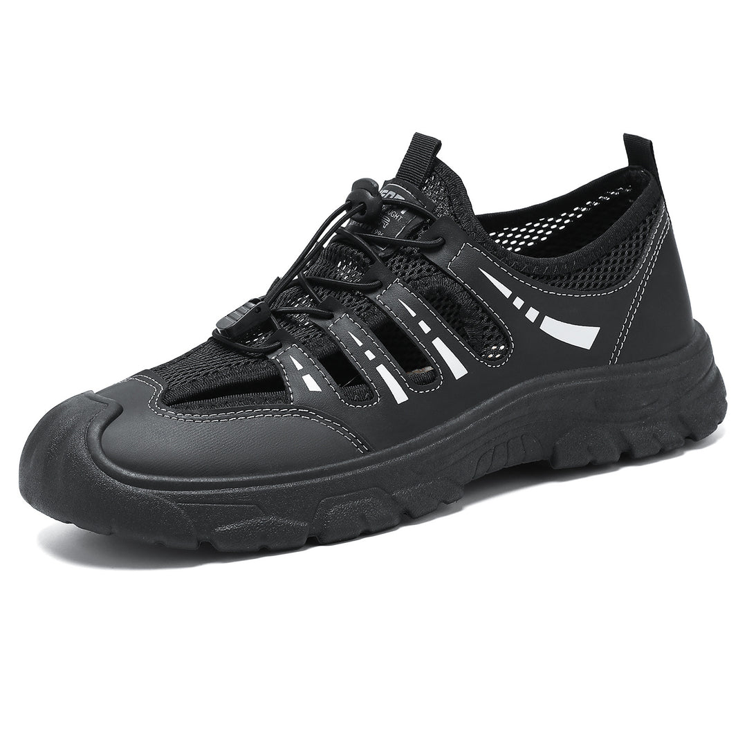 Men's sturdy outdoor sandal sneakers with breathable mesh, quick pull bungee, and grippy profile sole Mune Fashion