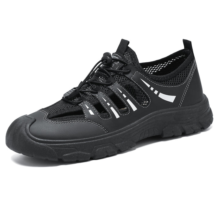 Men's sturdy outdoor sandal sneakers with breathable mesh, quick pull bungee, and grippy profile sole Mune Fashion