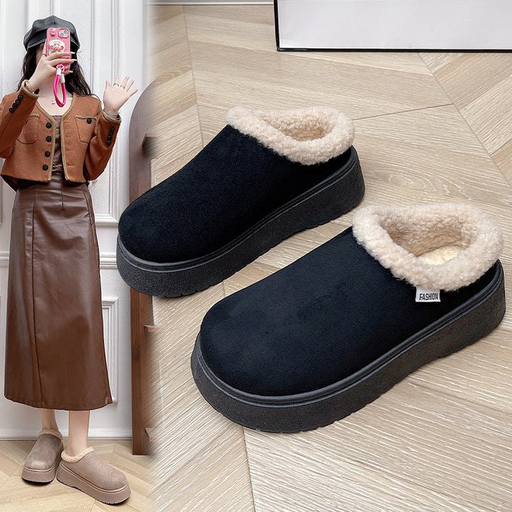 Ladies Cozy Slipper Shoes with High Platform and Teddy Lining Mune Fashion
