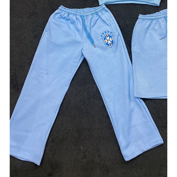 Women's loose jogging pants with elastic waistband, drawstring, and embroidered emblem Mune Fashion