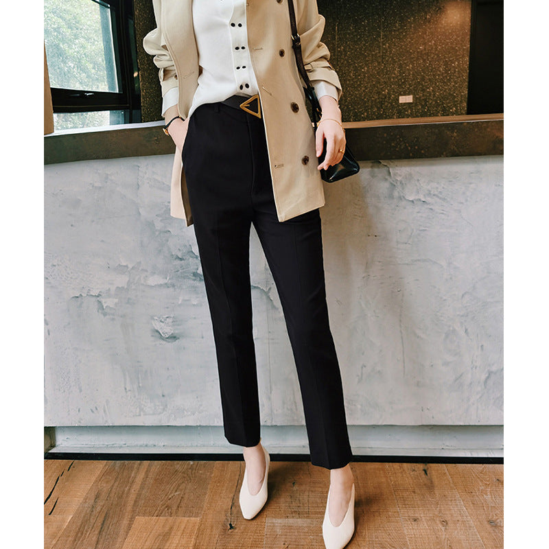 Ladies Elegant High-Waisted Suit Pants Mune Fashion