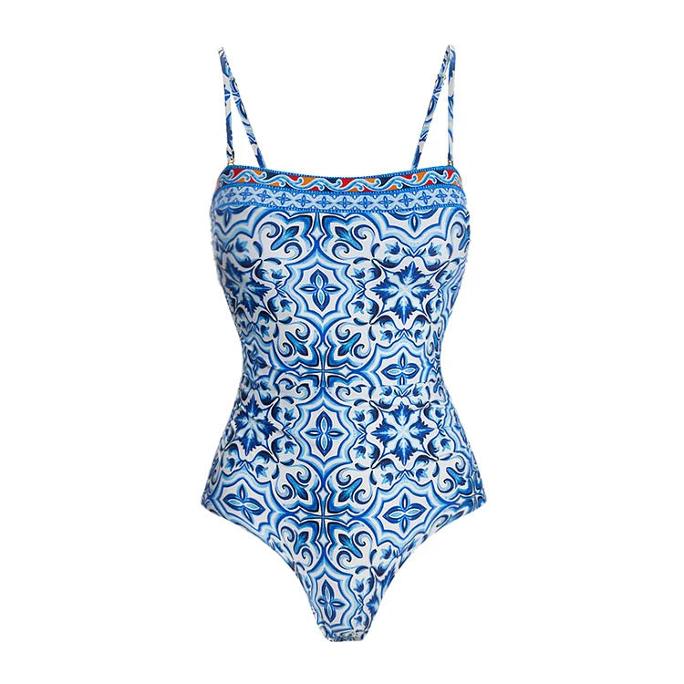 Women's One-Piece Swimsuit with Artistic Pattern Mix Mune Fashion
