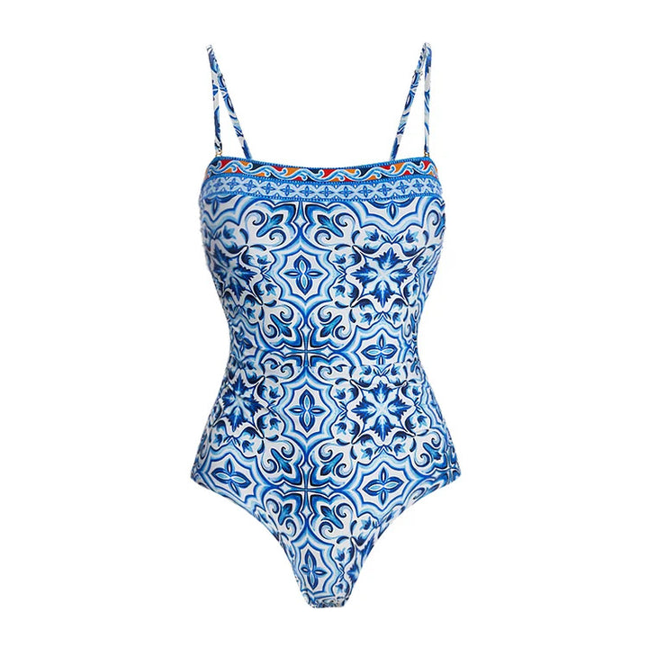 Women's One-Piece Swimsuit with Artistic Pattern Mix Mune Fashion