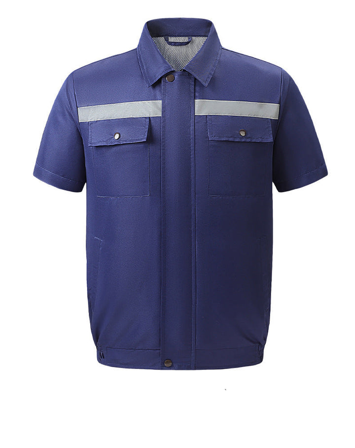 Men's lightweight short sleeve vest with stand-up collar, water-repellent nylon blend and zippered pockets Mune Fashion