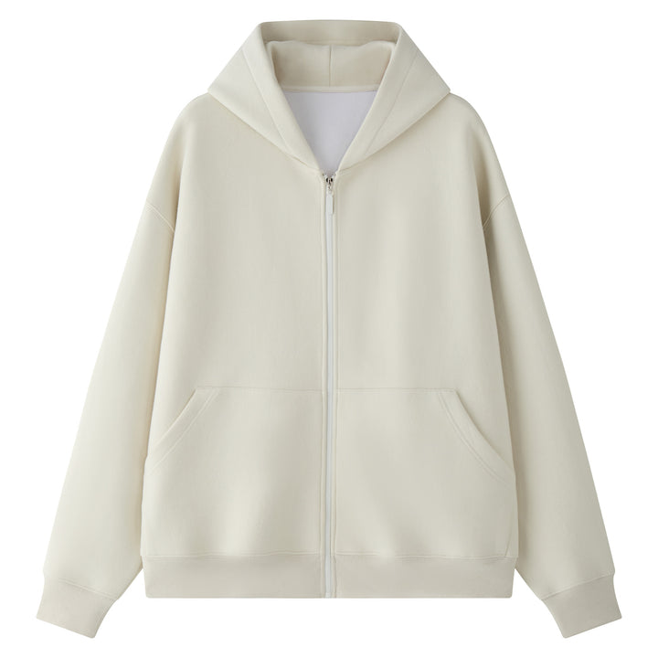 Women Oversize Bonded Fleece Hooded Jacket with Two-Way Zipper Mune Fashion