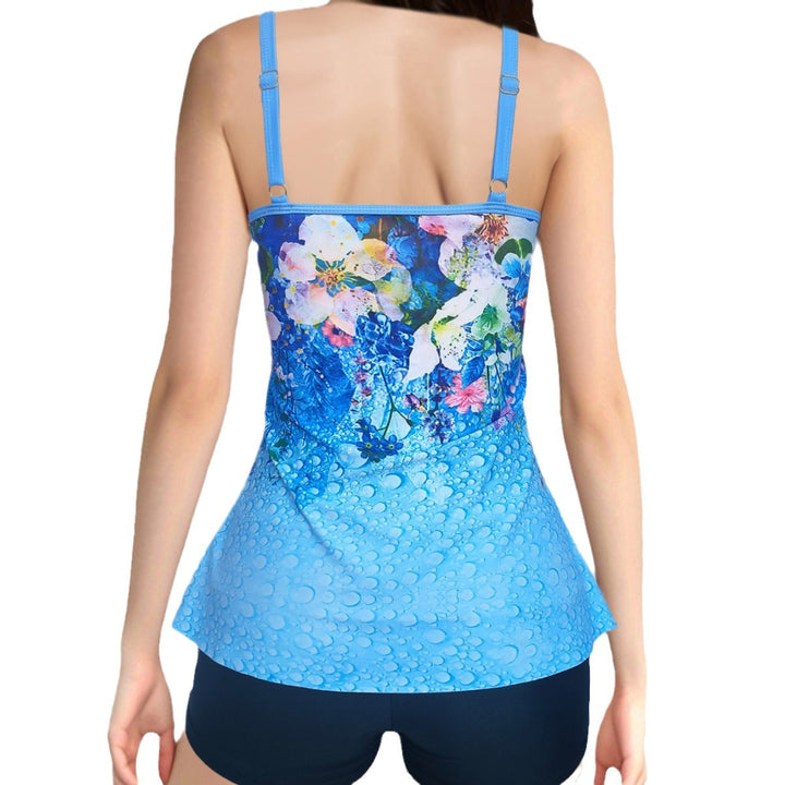 Ladies Tankini top with floral design and flattering silhouette Mune Fashion