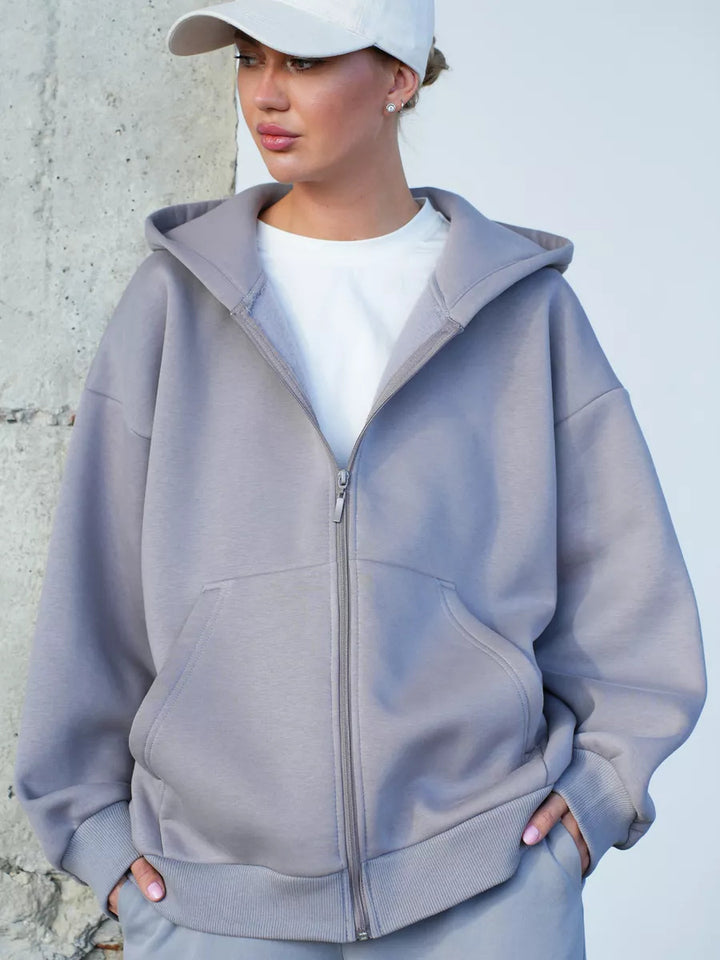 Women Comfortable Fleece Hoodie Jacket Mune Fashion