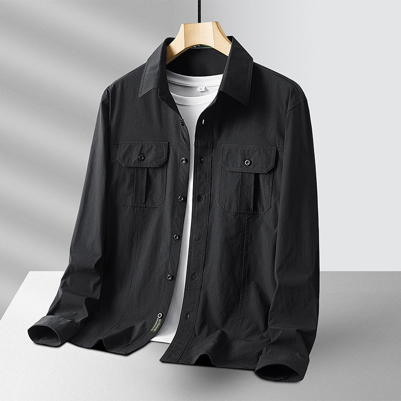 Men's Outdoor Shirt with Chest Pockets, Ripstop Fabric and Regular Fit Mune Fashion