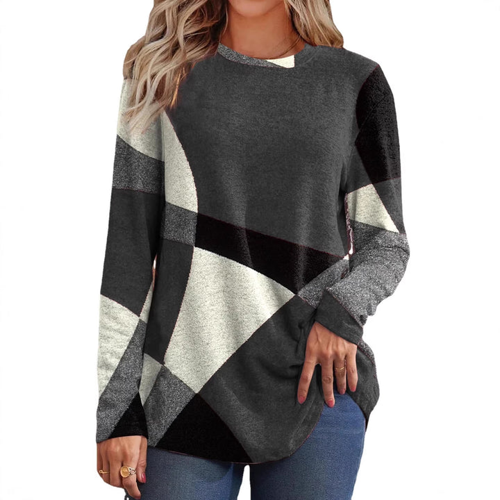 Women's Geometric Oversized Knit Sweater with Side Button Details Mune Fashion
