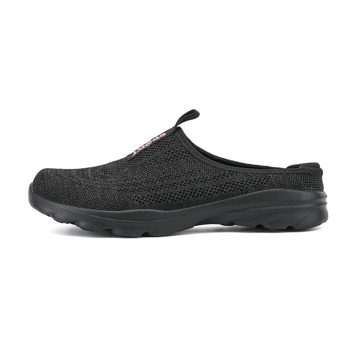 Ladies knitted mule sneakers with open heel collar, elastic entry and padded sole Mune Fashion