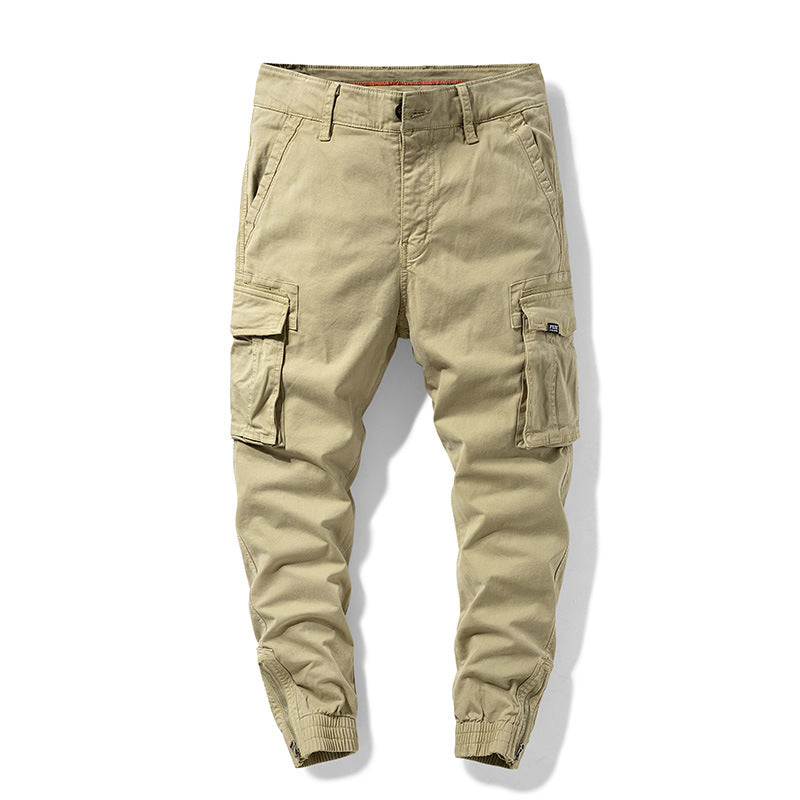 Herren Cargo-Jogginghose mit elastischem Saum, verstärkten Klappentaschen und Canvas‑Optik Mune Fashion
