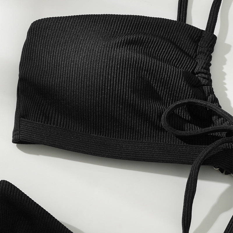 Women's triangle bikini with adjustable ties and elegant ruffle design Mune Fashion
