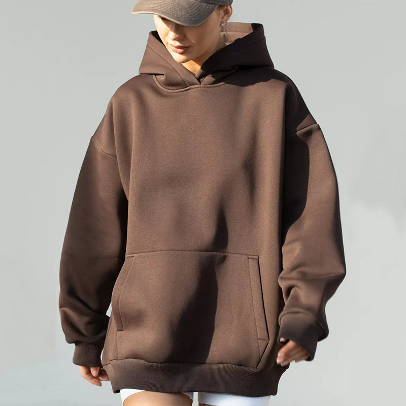 Women's oversized hoodie with kangaroo pocket and dropped-shoulder cut Mune Fashion
