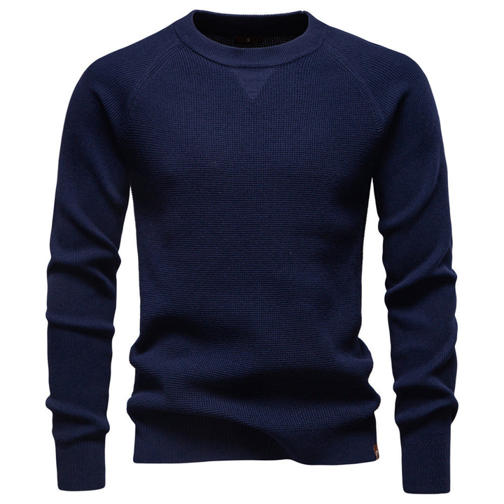 Men's medium thickness textured knit sweater with raglan sleeves and ribbed cuffs Mune Fashion