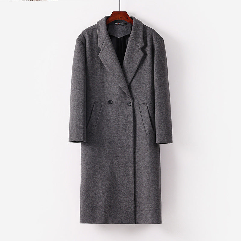 Men's Maxi-Length Wool Blend Overcoat Mune Fashion