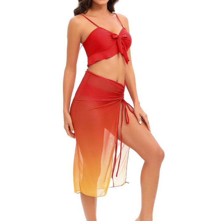 Women's Bikini Set with Ruffle Details and High-Waisted Shorts Mune Fashion