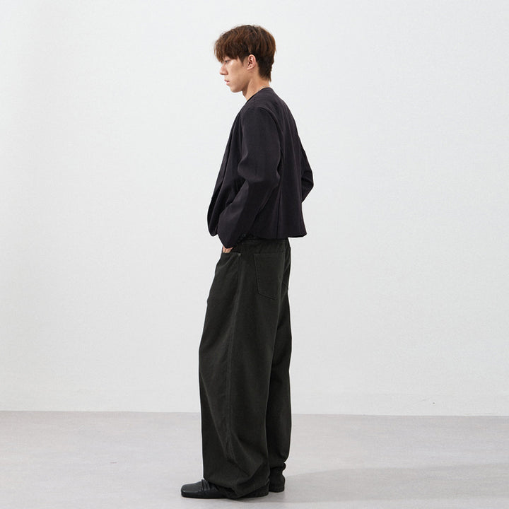 Men's Ultra-Wide Cotton Twill Palazzo Pants with Flowing Oversize Silhouette Mune Fashion
