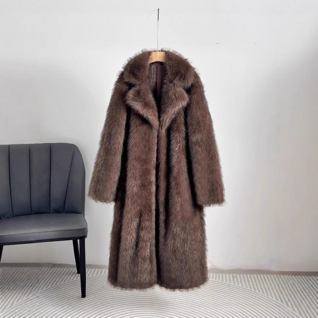 Women Luxury Faux Fur Coat Mune