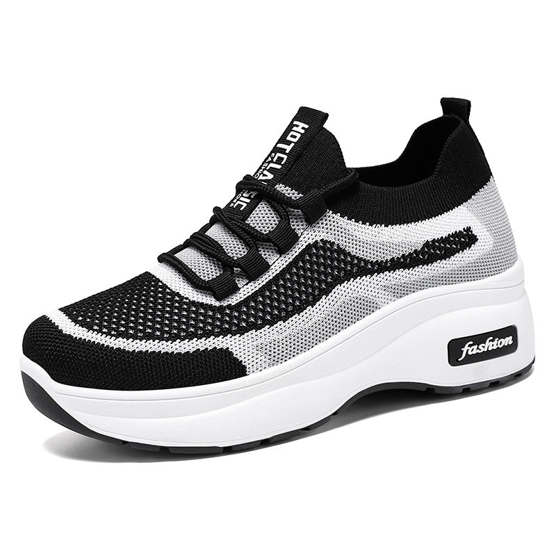 Women Sporty Sneakers with Breathable Knit Surface and Flexible Sole Mune Fashion