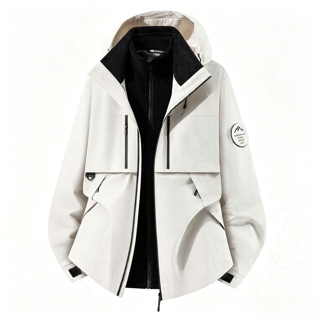 Men's three-layer softshell outdoor jacket with removable fleece lining and hood Mune Fashion