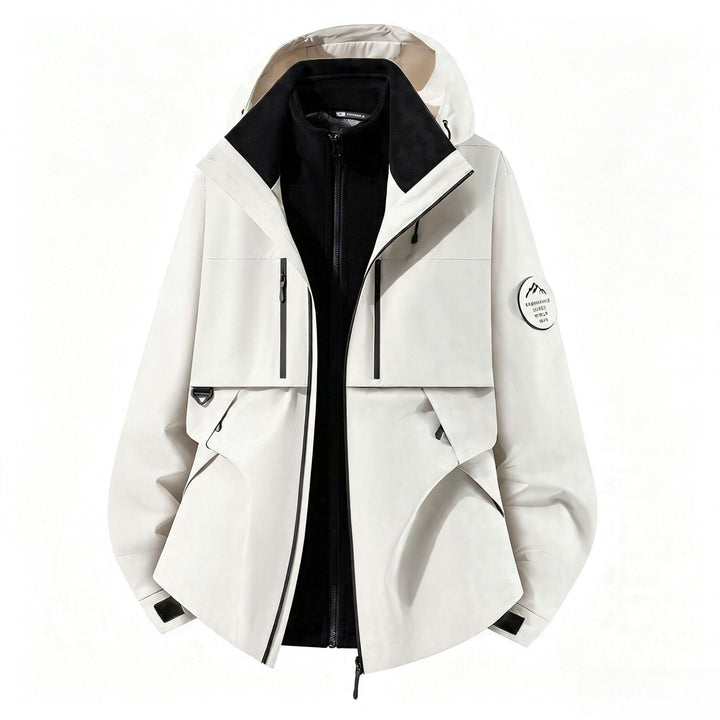 Men's three-layer softshell outdoor jacket with removable fleece lining and hood Mune Fashion