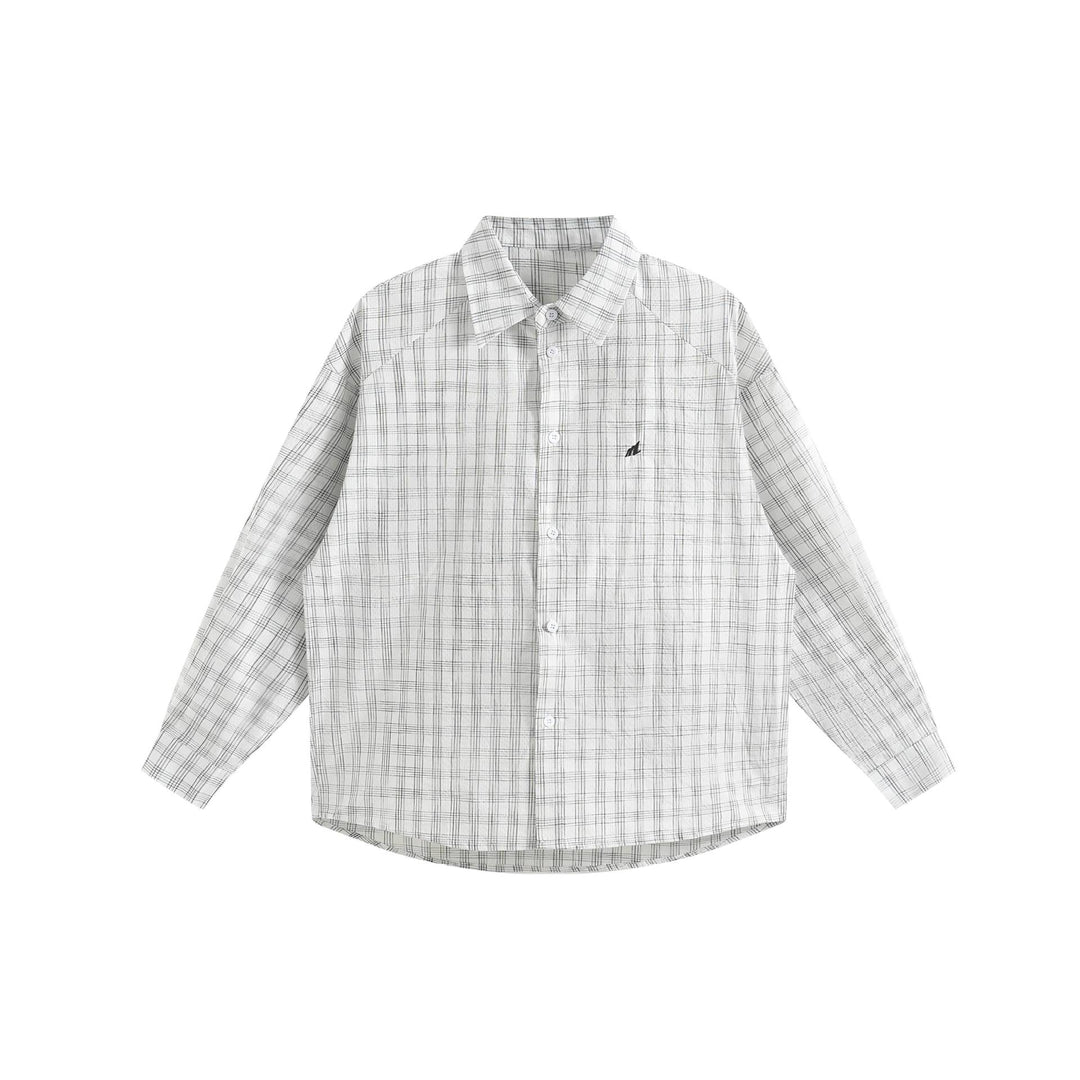 Unisex Oversize Shirt Jacket made of lightweight cotton blend with raglan sleeves and fine checked pattern Mune Fashion