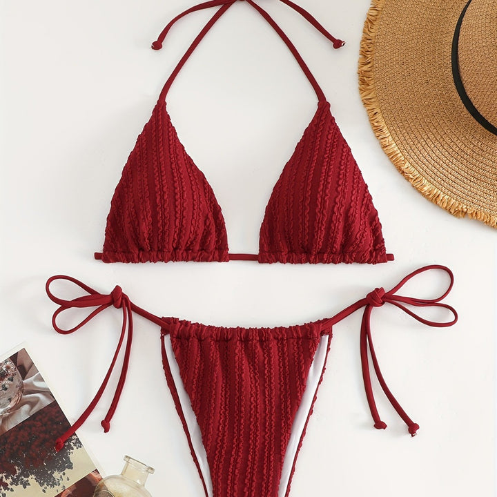 Ladies triangle bikini with sophisticated ruffles Mune Fashion
