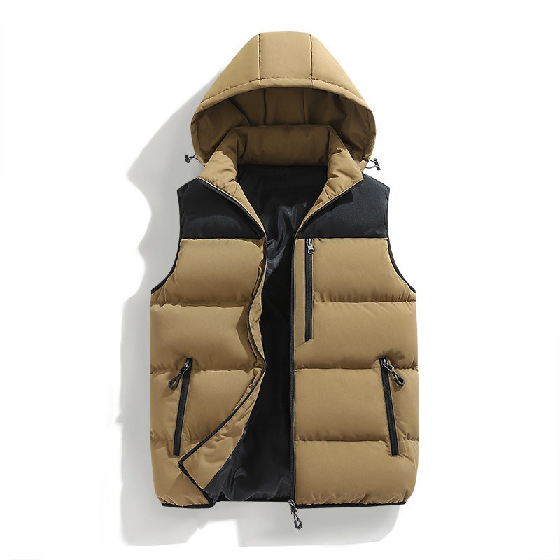 Men's Padded Outdoor Vest with Hood Mune Fashion