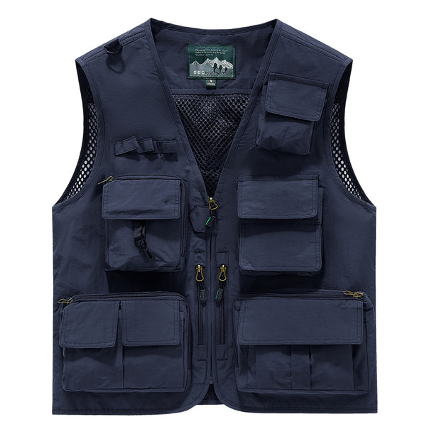 Men's Multifunctional Outdoor Vest with Numerous Pockets