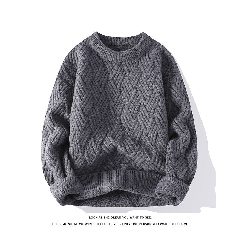 Women’s chunky knit oversized sweater with cable pattern and elastic ribbed hem Mune Fashion
