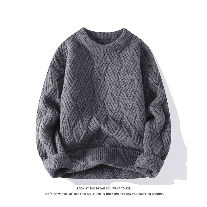 Women’s chunky knit oversized sweater with cable pattern and elastic ribbed hem Mune Fashion