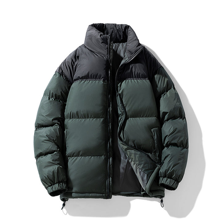 Men's padded thermo down imitation jacket with high stand-up collar and drawstring Mune Fashion
