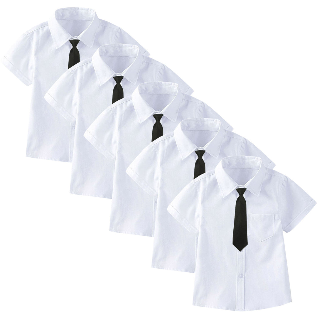 Women Short Sleeve Shirt Set with Tie and Bow Tie Mune Fashion
