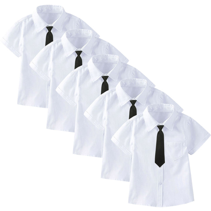 Women Short Sleeve Shirt Set with Tie and Bow Tie Mune Fashion