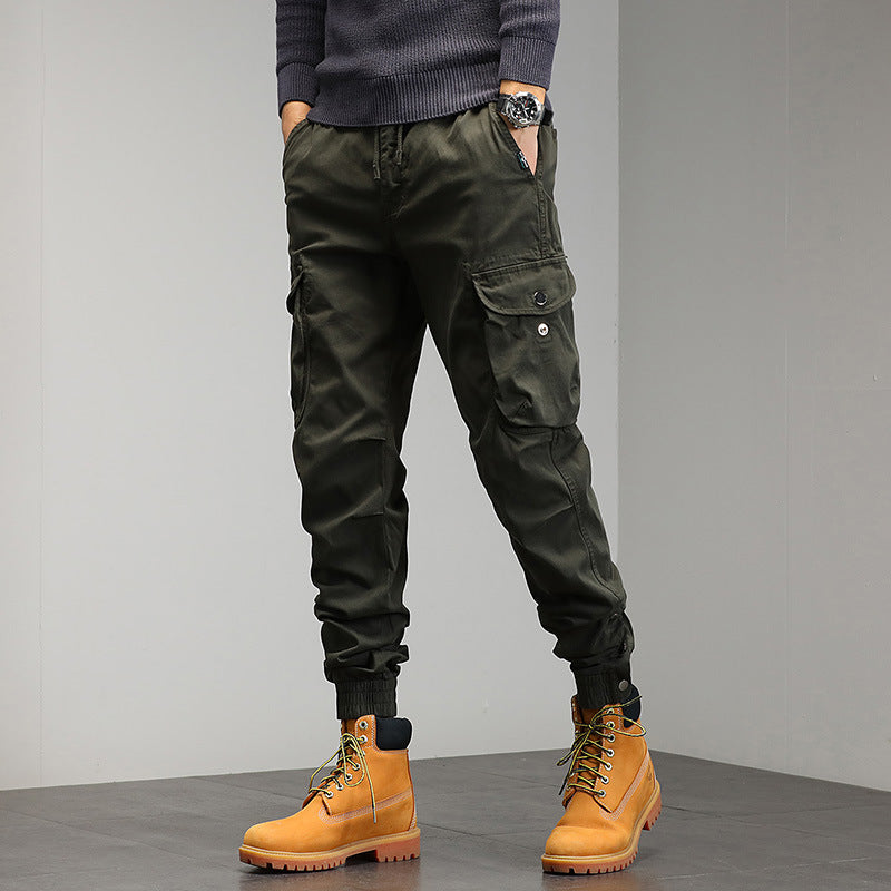 Herren Cargo-Joggerhose im Utility-Look mit elastischem Bund, Mehrfach-Taschen und gerippten Beinabschlüssen Mune Fashion