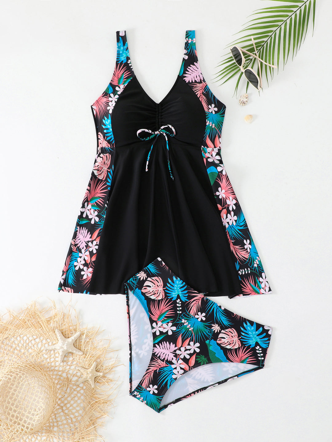 Ladies swimsuit with fashionable ruffle dress look Mune Fashion