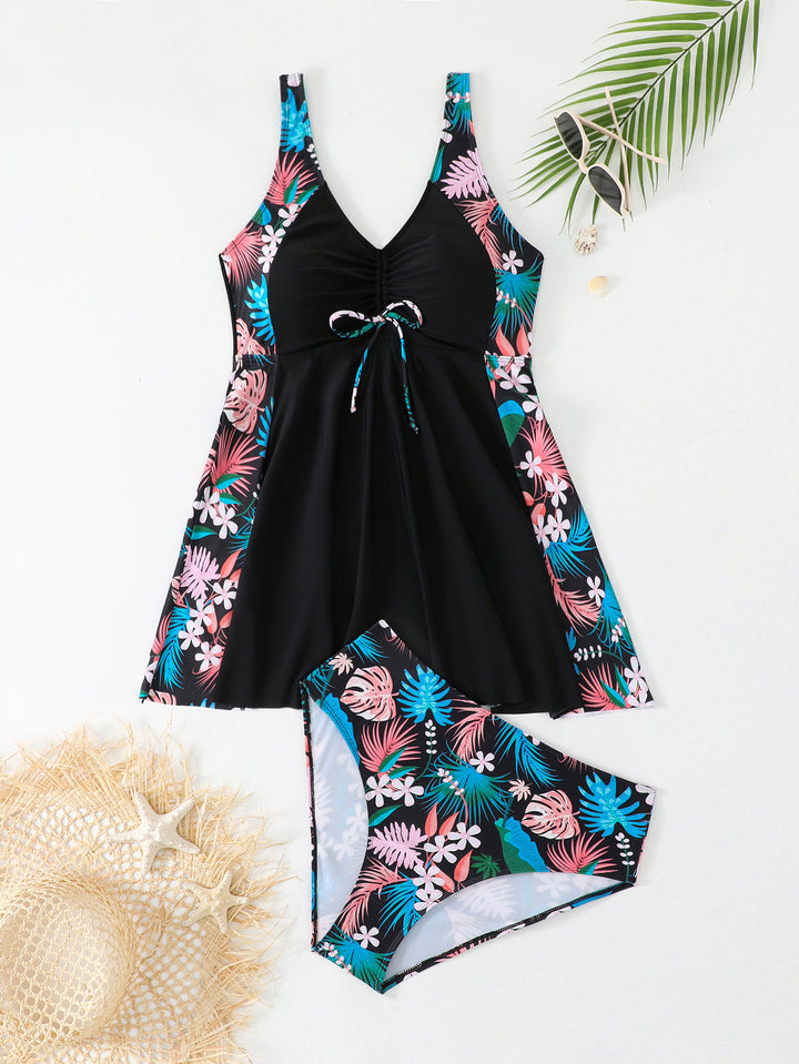 Ladies swimsuit with fashionable ruffle dress look Mune Fashion