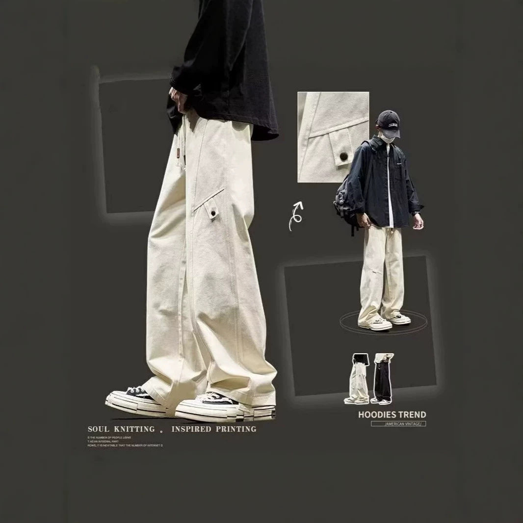 Men's Loose-Fitting Utility Pants with Side Pockets Mune Fashion