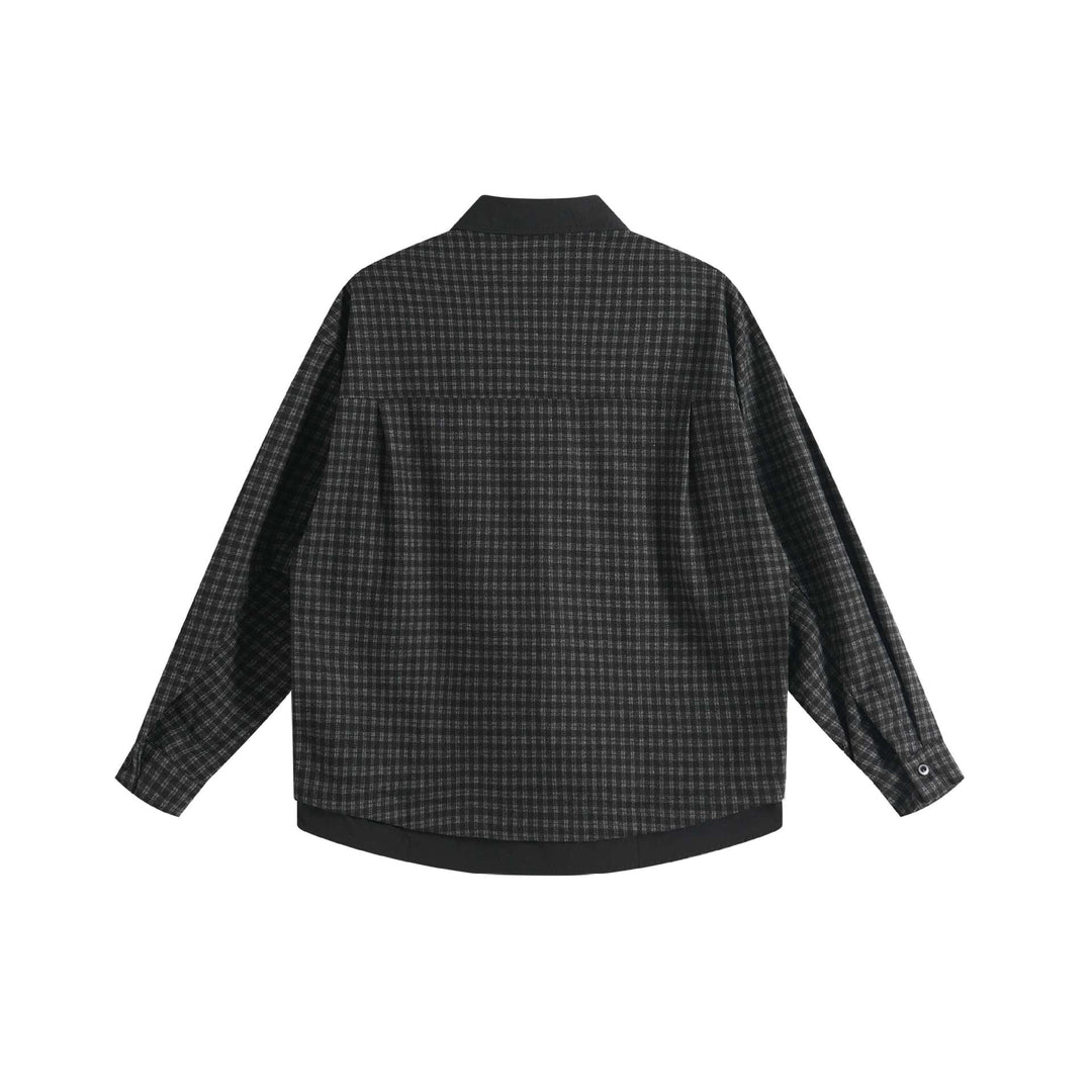 Women's oversized shirt jacket in layering look with check pattern Mune Fashion