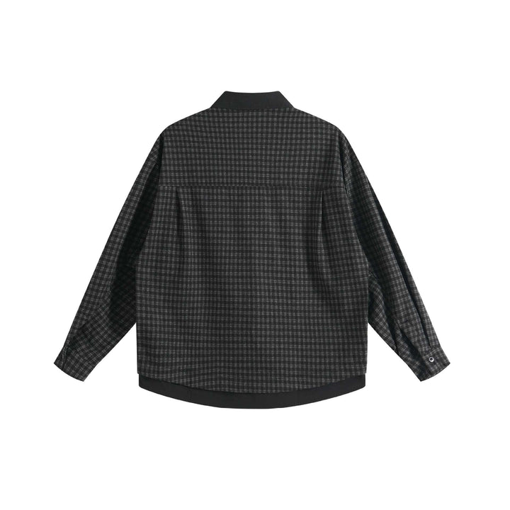 Women's oversized shirt jacket in layering look with check pattern Mune Fashion