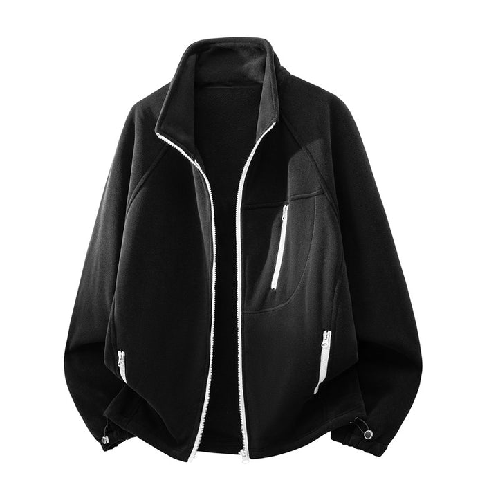 Unisex functional microfleece performance jacket with stand-up collar, chest zipper and ergonomic raglan sleeves Mune Fashion