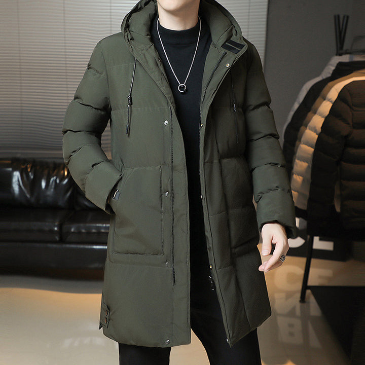 Men's Longer Padded Jacket with Hood Mune Fashion