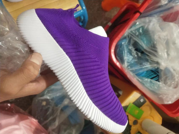Women’s breathable knitted slip-on sneakers without laces with slip-resistant rubber sole Mune Fashion